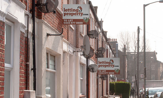 Row of rental terraced houses