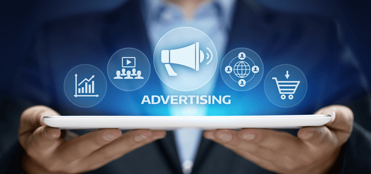 Property Advertising tablet screen blue light