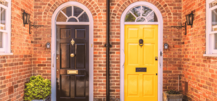 how to buy to let: two front doors